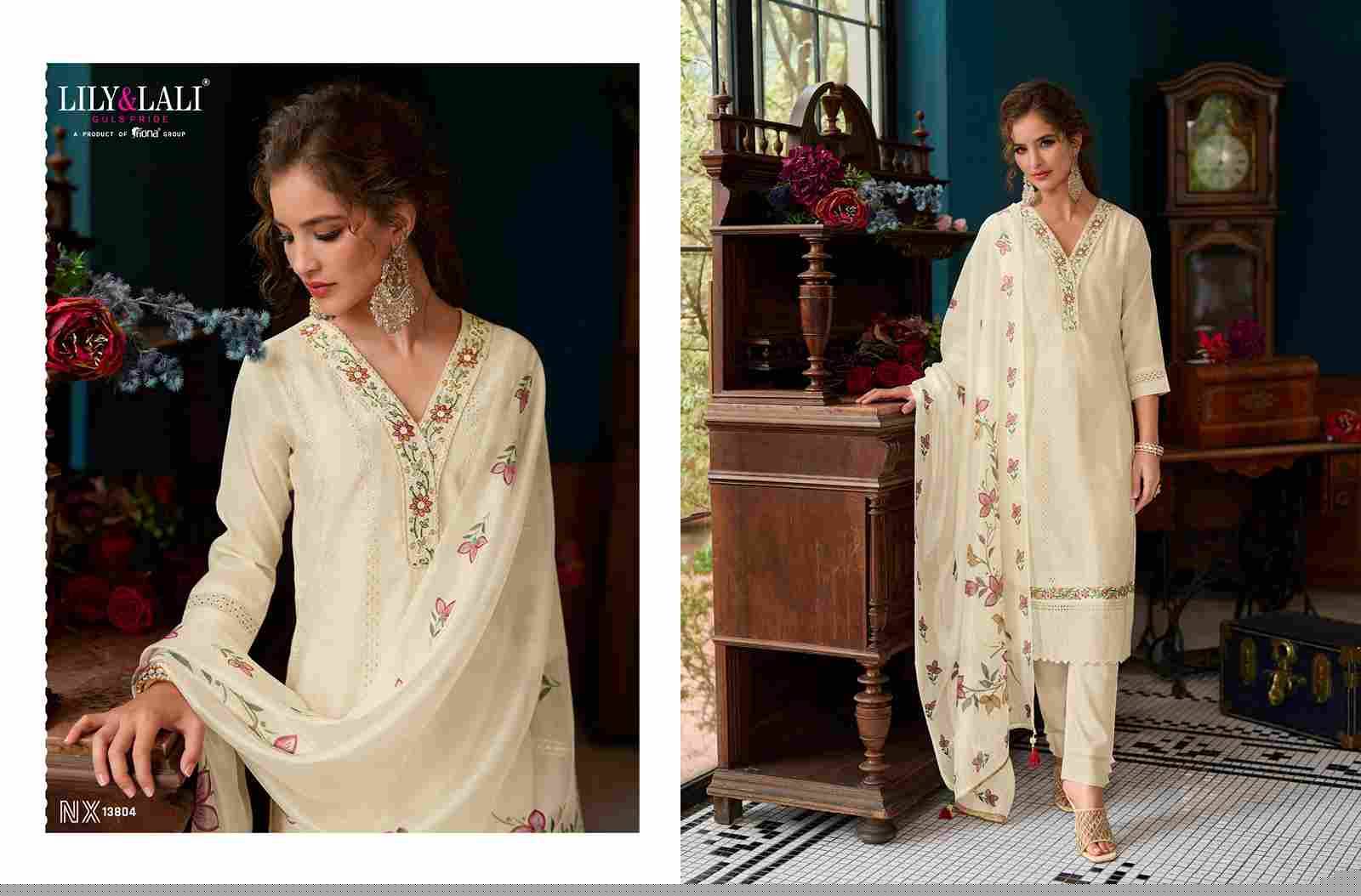 Lucknowi Nx By Lily And Lali 13801 To 13806 Series Beautiful Festive Suits Colorful Stylish Fancy Casual Wear & Ethnic Wear Chanderi Silk With Work Dresses At Wholesale Price
