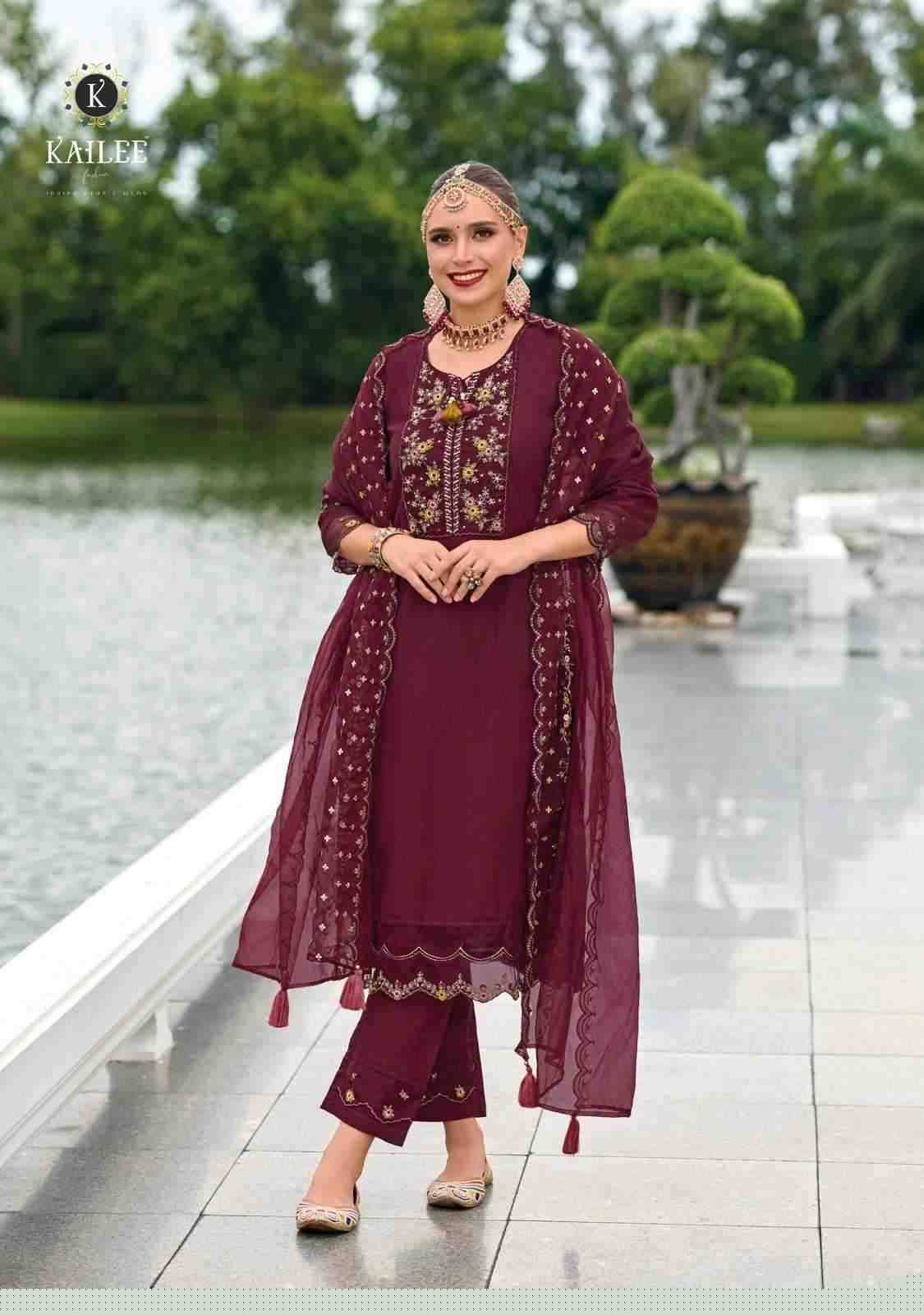 Suhagini Vol-4 By Kailee 42361 To 42364 Series Beautiful Festive Suits Colorful Stylish Fancy Casual Wear & Ethnic Wear Pure Viscose Silk With Work Dresses At Wholesale Price