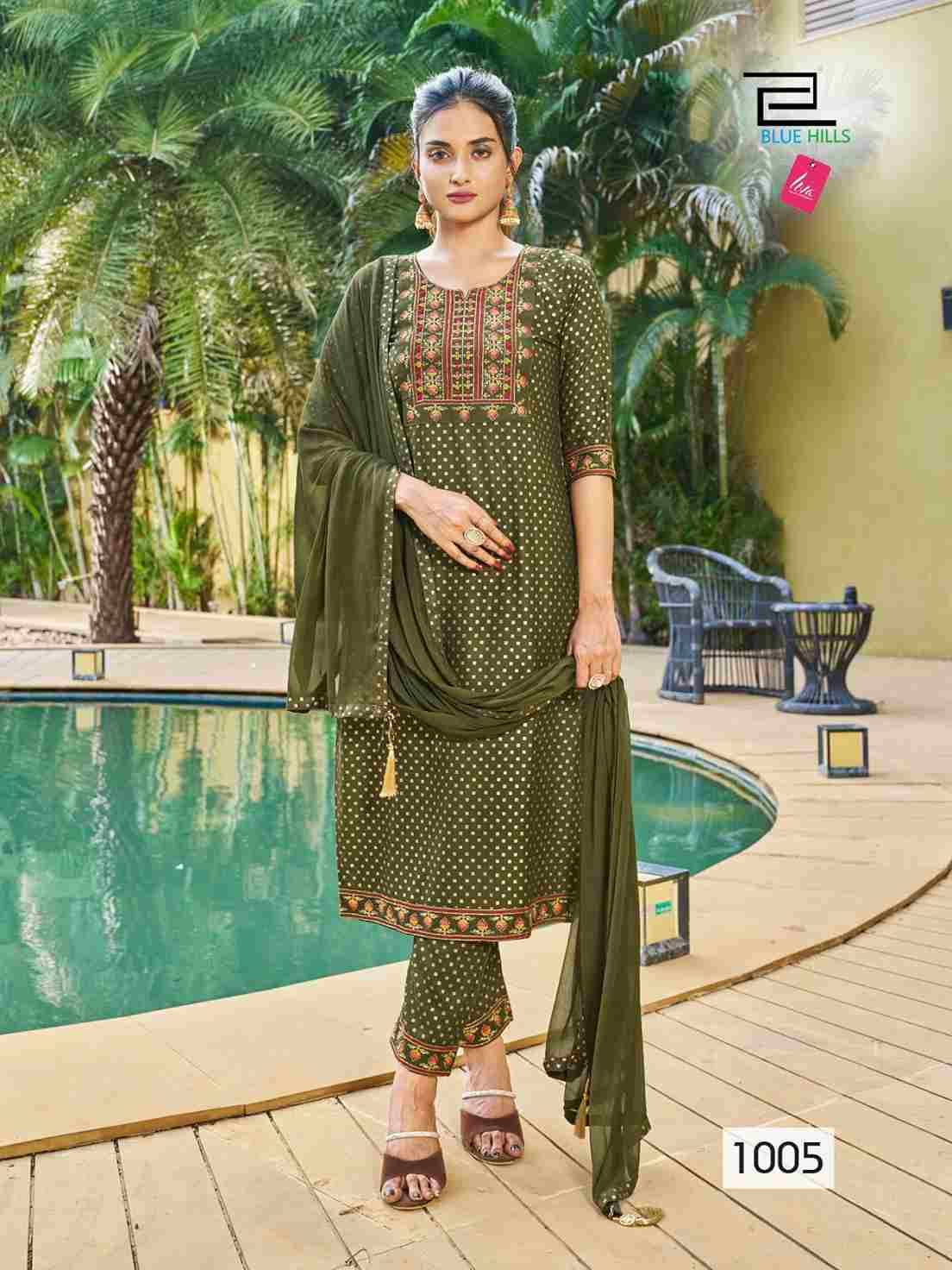 Jailer By Blue Hills 1001 To 1005 Series Beautiful Festive Suits Colorful Stylish Fancy Casual Wear & Ethnic Wear Rayon Foil Dresses At Wholesale Price