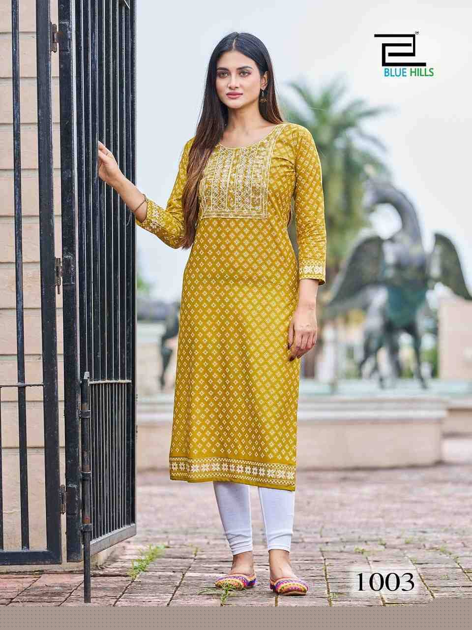 Festival Night Short Vol-1 By Blue Hills 1001 To 1008 Series Designer Stylish Fancy Colorful Beautiful Party Wear & Ethnic Wear Collection Heavy Rayon Print Kurtis At Wholesale Price