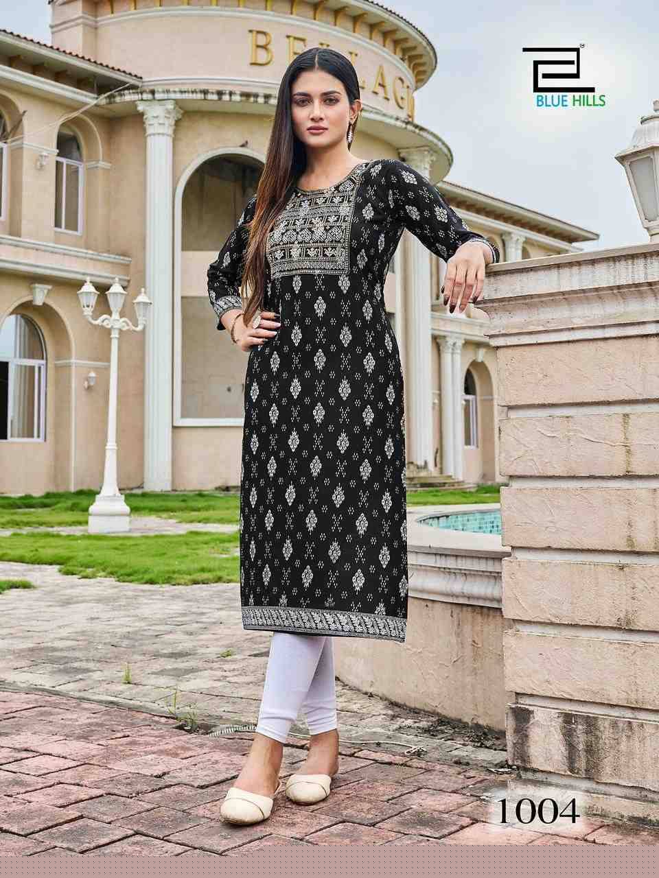 Festival Night Short Vol-1 By Blue Hills 1001 To 1008 Series Designer Stylish Fancy Colorful Beautiful Party Wear & Ethnic Wear Collection Heavy Rayon Print Kurtis At Wholesale Price