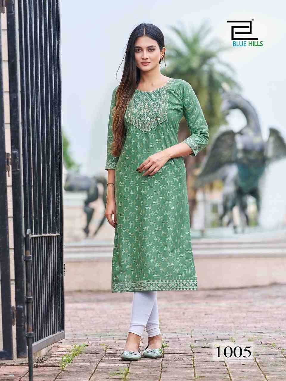 Festival Night Short Vol-1 By Blue Hills 1001 To 1008 Series Designer Stylish Fancy Colorful Beautiful Party Wear & Ethnic Wear Collection Heavy Rayon Print Kurtis At Wholesale Price