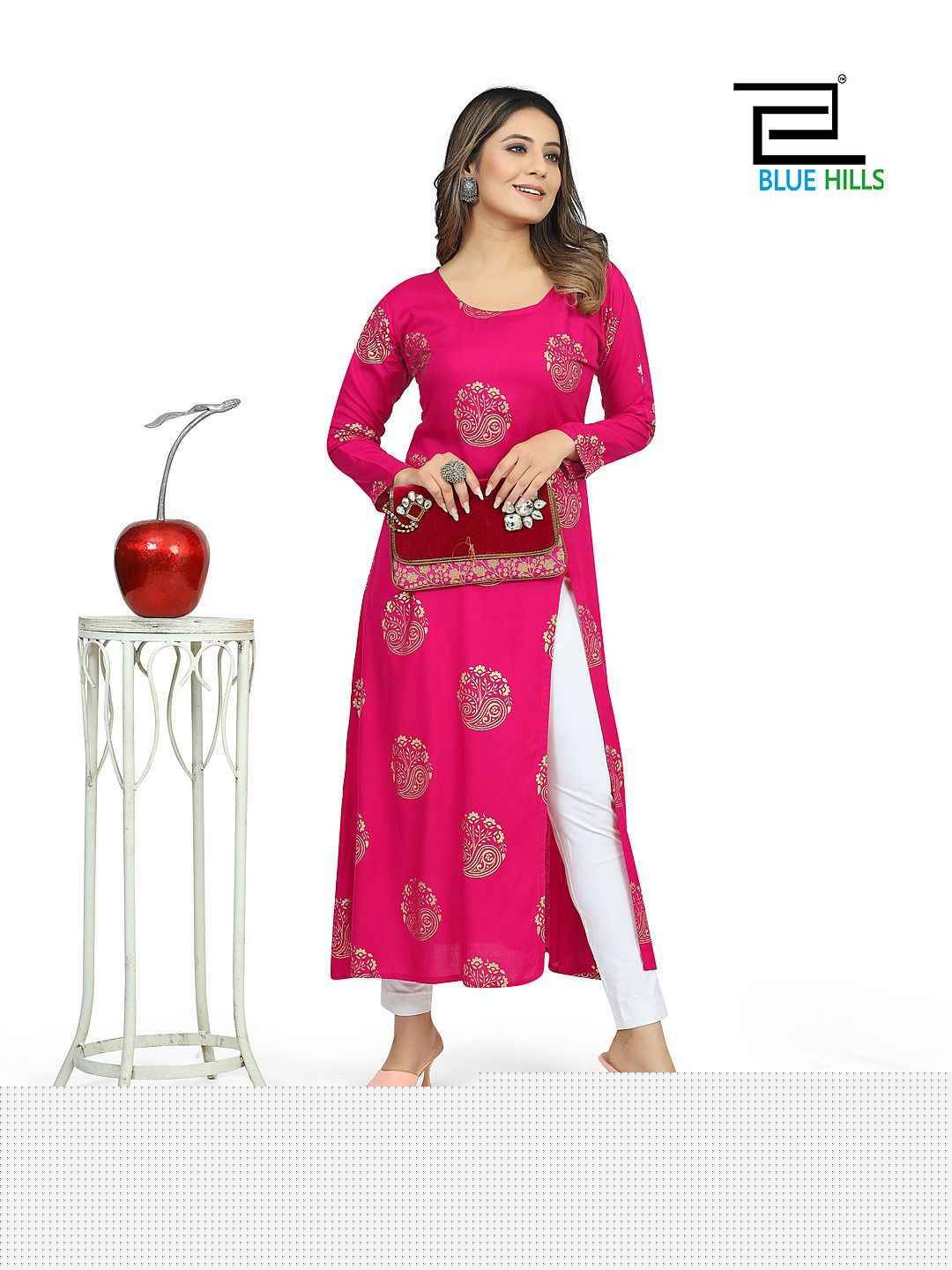 Chandrayaan Vol-3 By Blue Hills 1001 To 1004 Series Designer Stylish Fancy Colorful Beautiful Party Wear & Ethnic Wear Collection Heavy Rayon Foil Kurtis At Wholesale Price