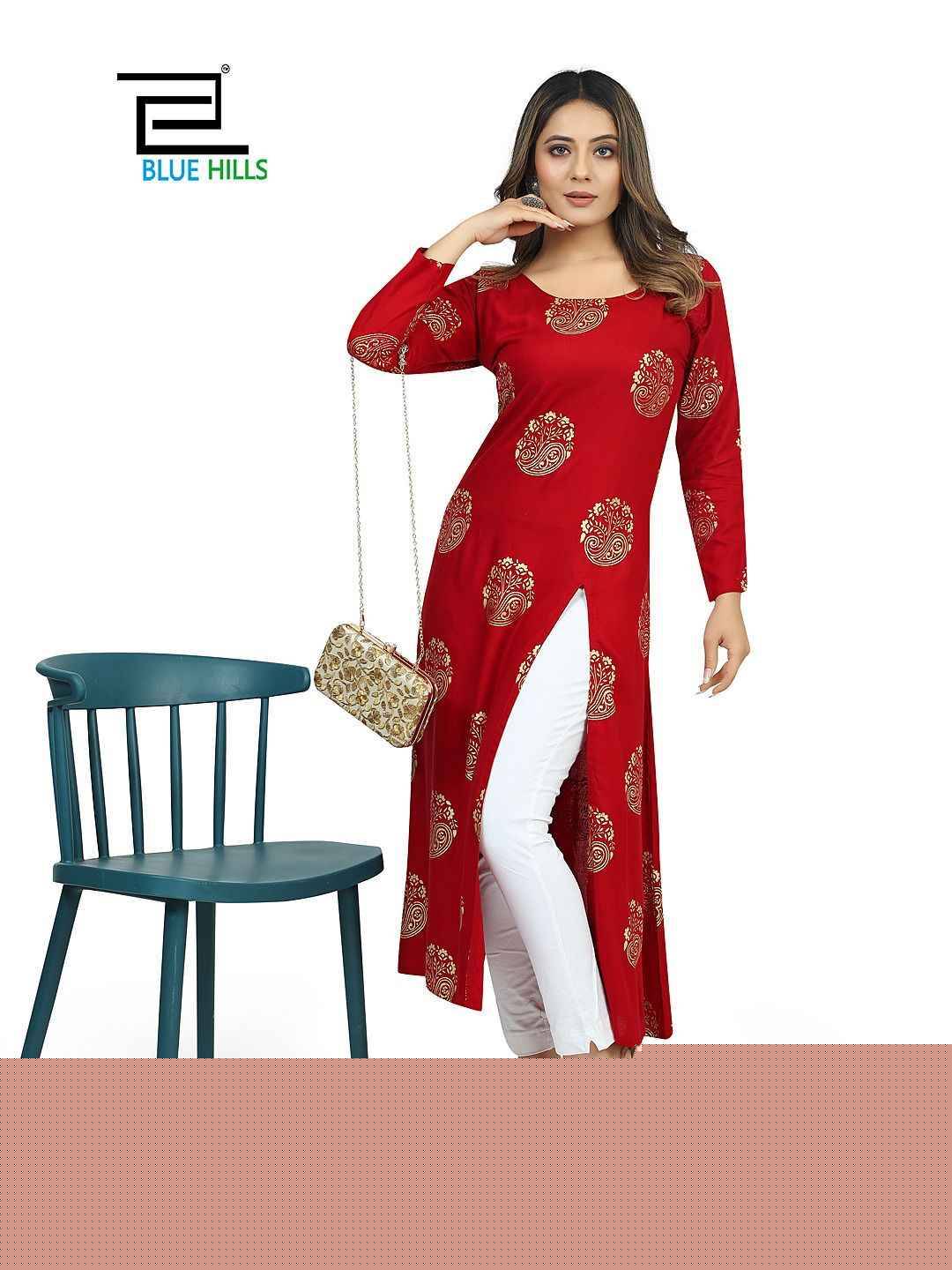 Chandrayaan Vol-3 By Blue Hills 1001 To 1004 Series Designer Stylish Fancy Colorful Beautiful Party Wear & Ethnic Wear Collection Heavy Rayon Foil Kurtis At Wholesale Price