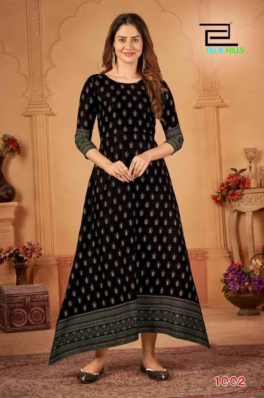 Walkway Vol-45 By Blue Hills 1001 To 1008 Series Beautiful Stylish Fancy Colorful Casual Wear & Ethnic Wear Rayon Foil Gowns At Wholesale Price