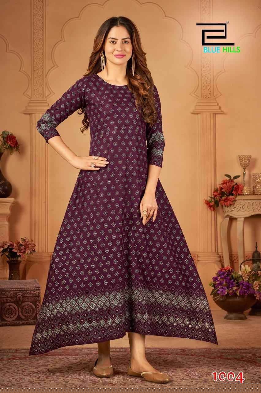 Walkway Vol-45 By Blue Hills 1001 To 1008 Series Beautiful Stylish Fancy Colorful Casual Wear & Ethnic Wear Rayon Foil Gowns At Wholesale Price