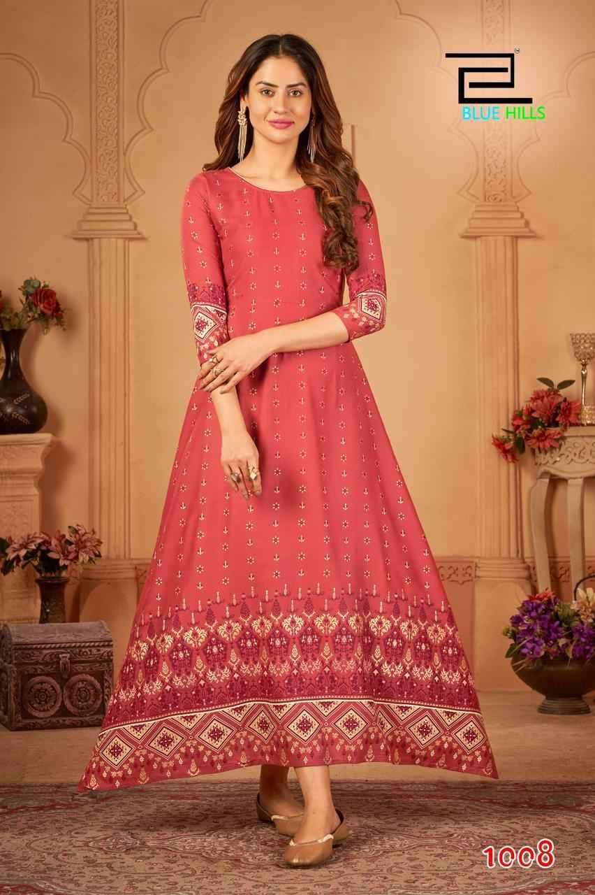 Walkway Vol-45 By Blue Hills 1001 To 1008 Series Beautiful Stylish Fancy Colorful Casual Wear & Ethnic Wear Rayon Foil Gowns At Wholesale Price
