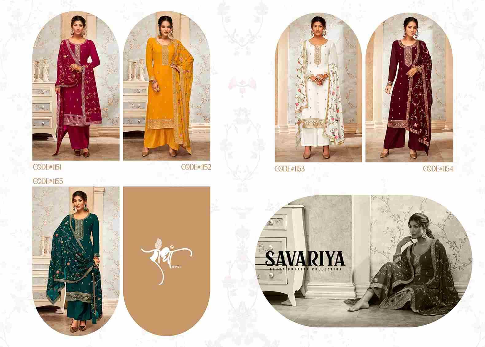 Savariya By Radha Trendz 1151 To 1155 Series Beautiful Stylish Festive Suits Fancy Colorful Casual Wear & Ethnic Wear & Ready To Wear Georgette Embroidered Dresses At Wholesale Price