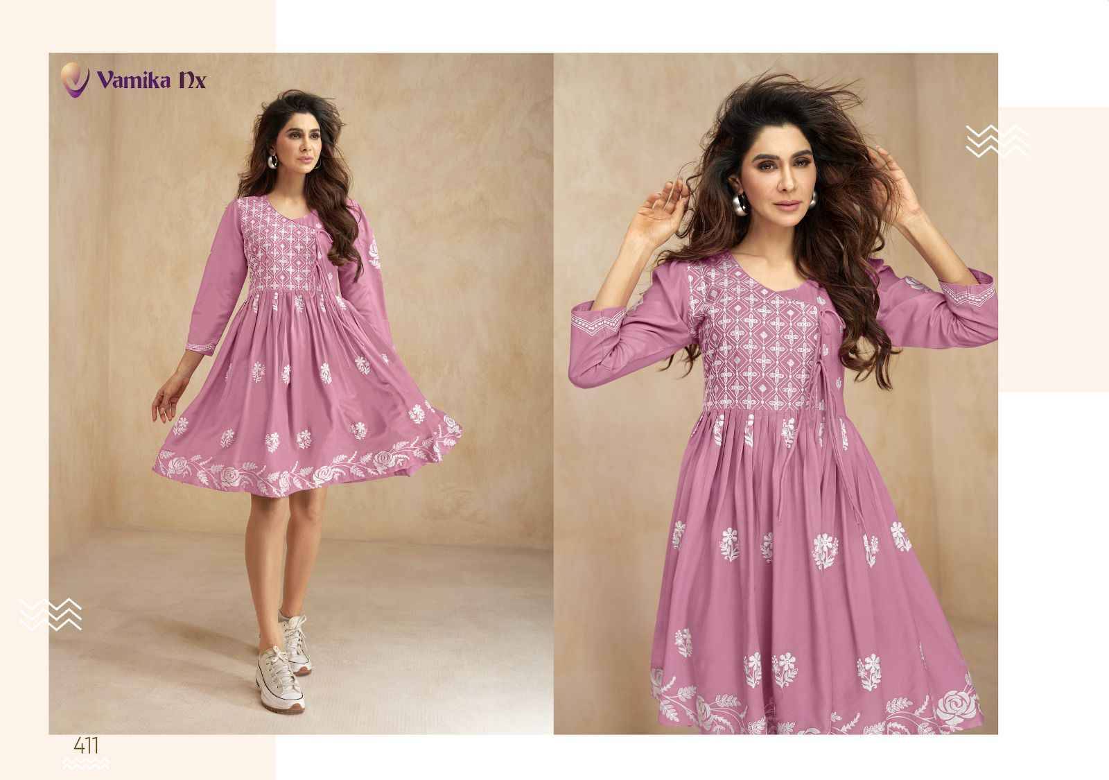 Ibadat By Vamika 411 To 416 Series Designer Stylish Fancy Colorful Beautiful Party Wear & Ethnic Wear Collection Heavy Rayon Print Kurtis At Wholesale Price