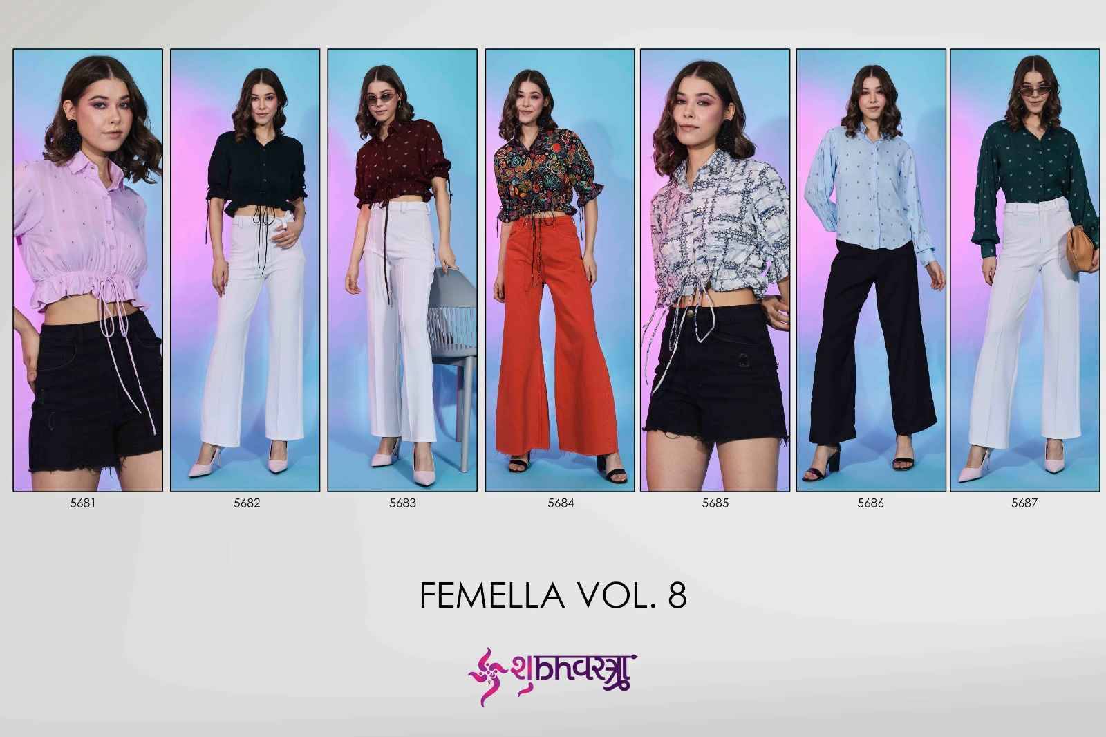 Femella Vol-8 By Shubhkala 5681 To 5687 Series Designer Stylish Fancy Colorful Beautiful Party Wear & Ethnic Wear Collection Viscose Rayon Tops At Wholesale Price