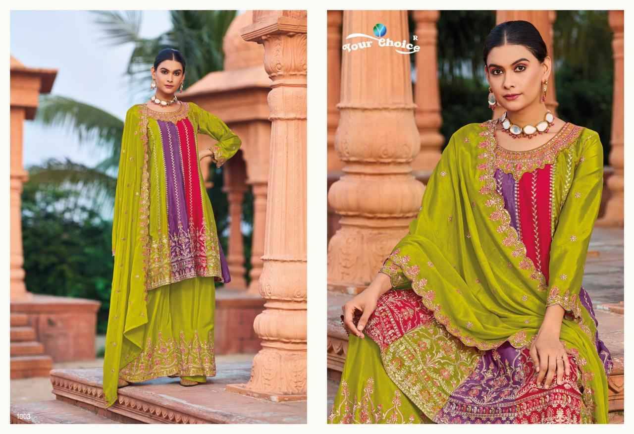 Ibiza By Your Choice 1001 To 1003 Series Beautiful Sharara Suits Stylish Fancy Colorful Casual Wear & Ethnic Wear Heavy Chinnon Dresses At Wholesale Price