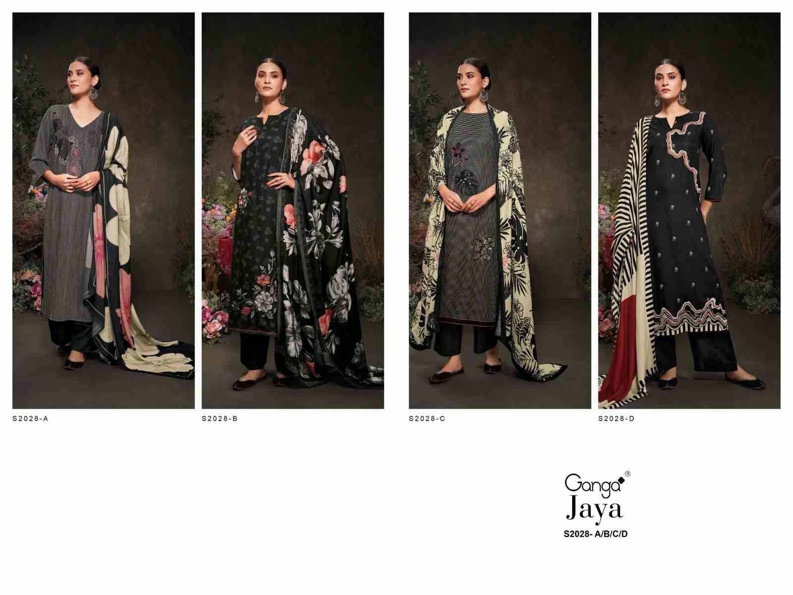 Jaya-2028 By Ganga Fashion 2028-A To 2028-D Series Designer Festive Suits Beautiful Stylish Fancy Colorful Party Wear & Occasional Wear Pure Pashmina Print With Work Dresses At Wholesale Price