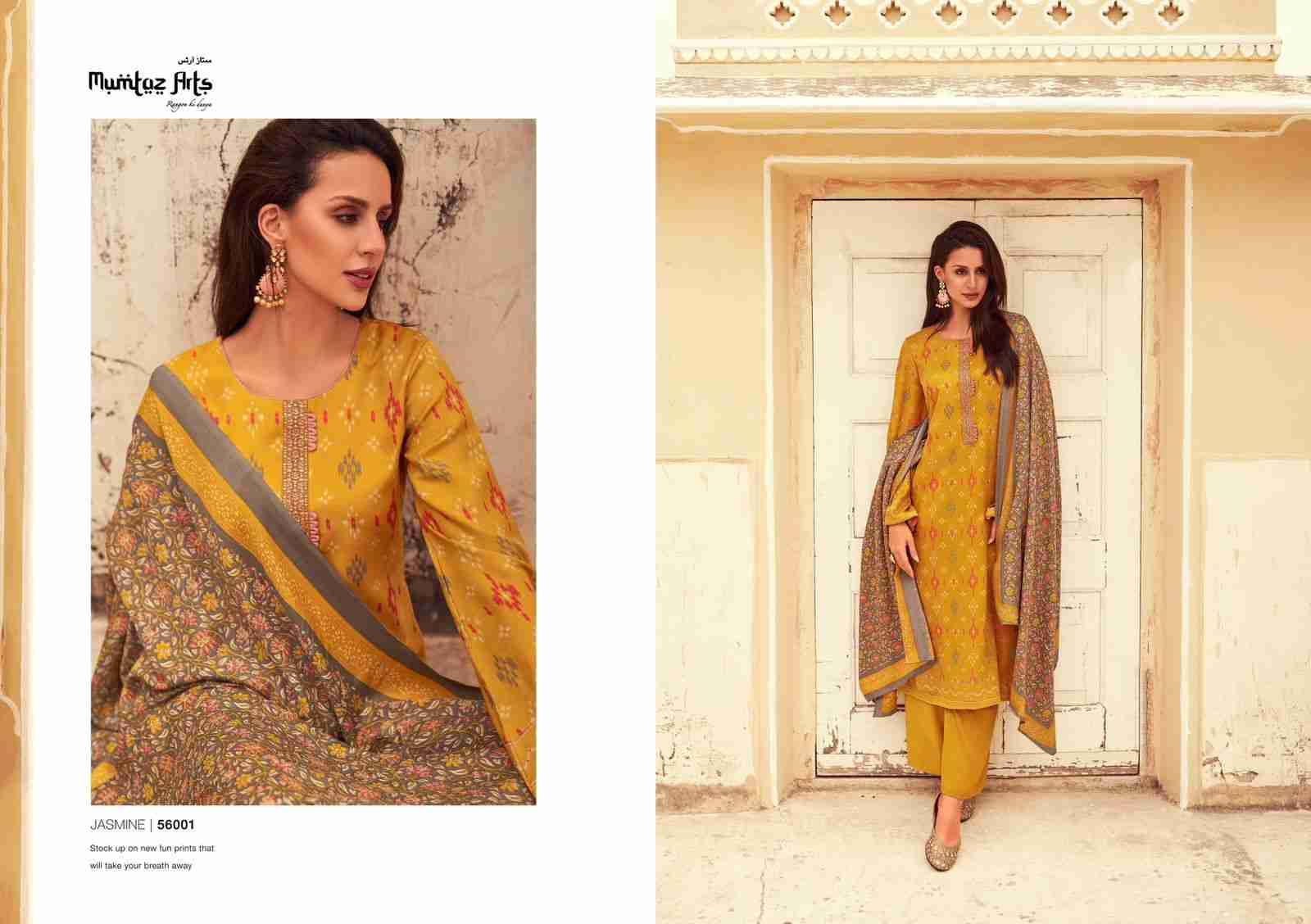 Jasmine By Mumtaz Arts 56001 To 56006 Series Beautiful Pakistani Suits Colorful Stylish Fancy Casual Wear & Ethnic Wear Pure Pashmina Print With Embroidered Dresses At Wholesale Price