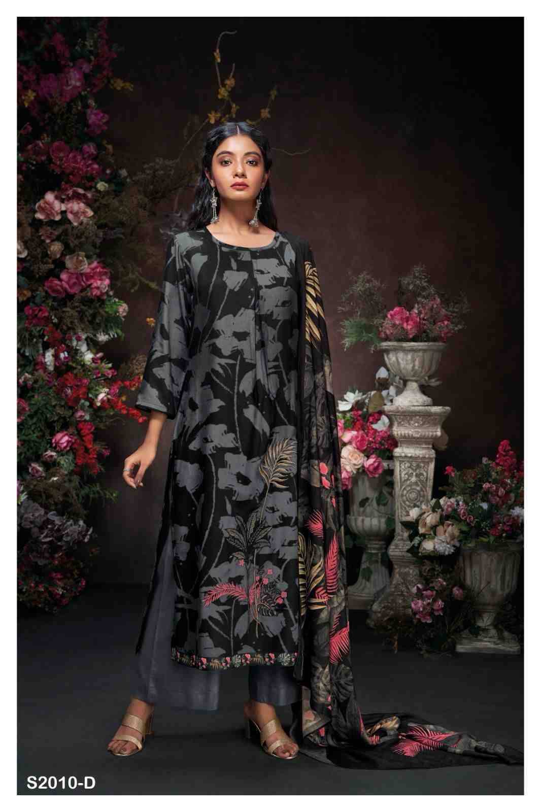 Wylla-2010 By Ganga Fashion 2028-A To 2028-D Series Designer Festive Suits Beautiful Stylish Fancy Colorful Party Wear & Occasional Wear Pure Pashmina Print With Work Dresses At Wholesale Price
