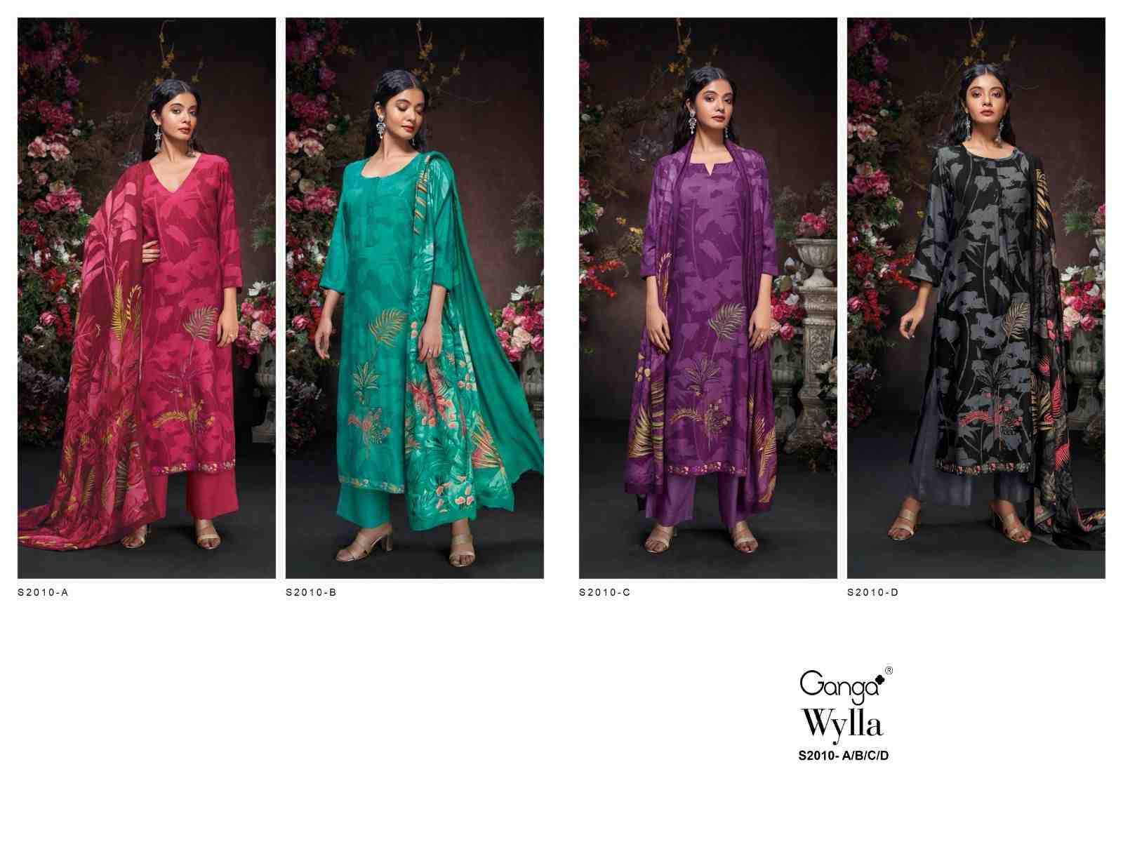 Wylla-2010 By Ganga Fashion 2028-A To 2028-D Series Designer Festive Suits Beautiful Stylish Fancy Colorful Party Wear & Occasional Wear Pure Pashmina Print With Work Dresses At Wholesale Price