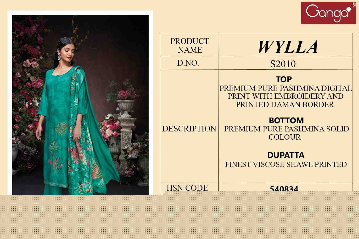 Wylla-2010 By Ganga Fashion 2028-A To 2028-D Series Designer Festive Suits Beautiful Stylish Fancy Colorful Party Wear & Occasional Wear Pure Pashmina Print With Work Dresses At Wholesale Price