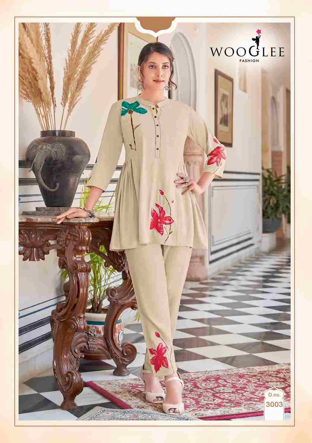 Tulips By Wooglee 3001 To 3004 Series Designer Stylish Fancy Colorful Beautiful Party Wear & Ethnic Wear Collection Heavy Rayon Co-Ord At Wholesale Price