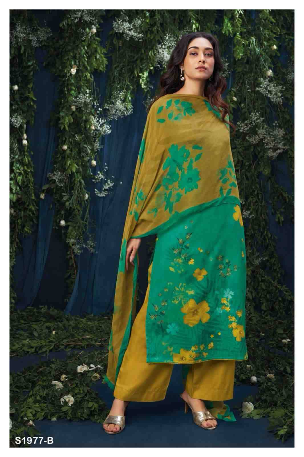 Ginny-1977 By Ganga Fashion 1977-A To 1977-D Series Beautiful Festive Suits Stylish Fancy Colorful Party Wear & Occasional Wear Premium Pashmin Print With Embroidered Dresses At Wholesale Price