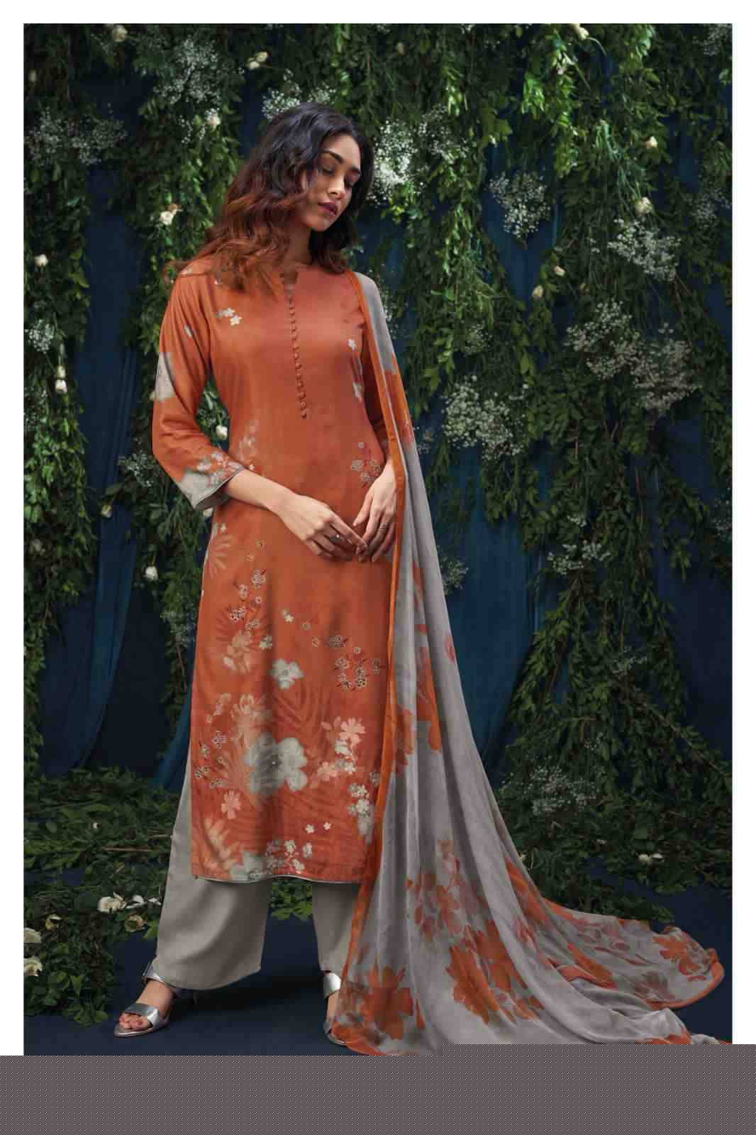 Ginny-1977 By Ganga Fashion 1977-A To 1977-D Series Beautiful Festive Suits Stylish Fancy Colorful Party Wear & Occasional Wear Premium Pashmin Print With Embroidered Dresses At Wholesale Price