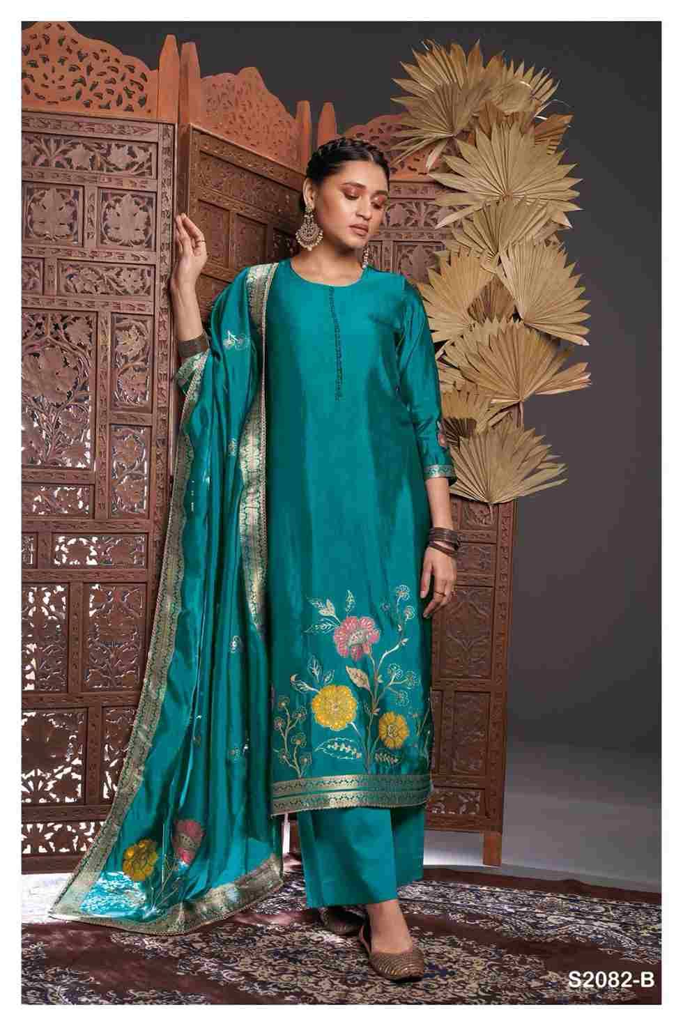 Rue-2082 By Ganga Fashion 2082-A To 2082-C Series Beautiful Festive Suits Stylish Fancy Colorful Party Wear & Occasional Wear Premium Viscose Silk Dresses At Wholesale Price