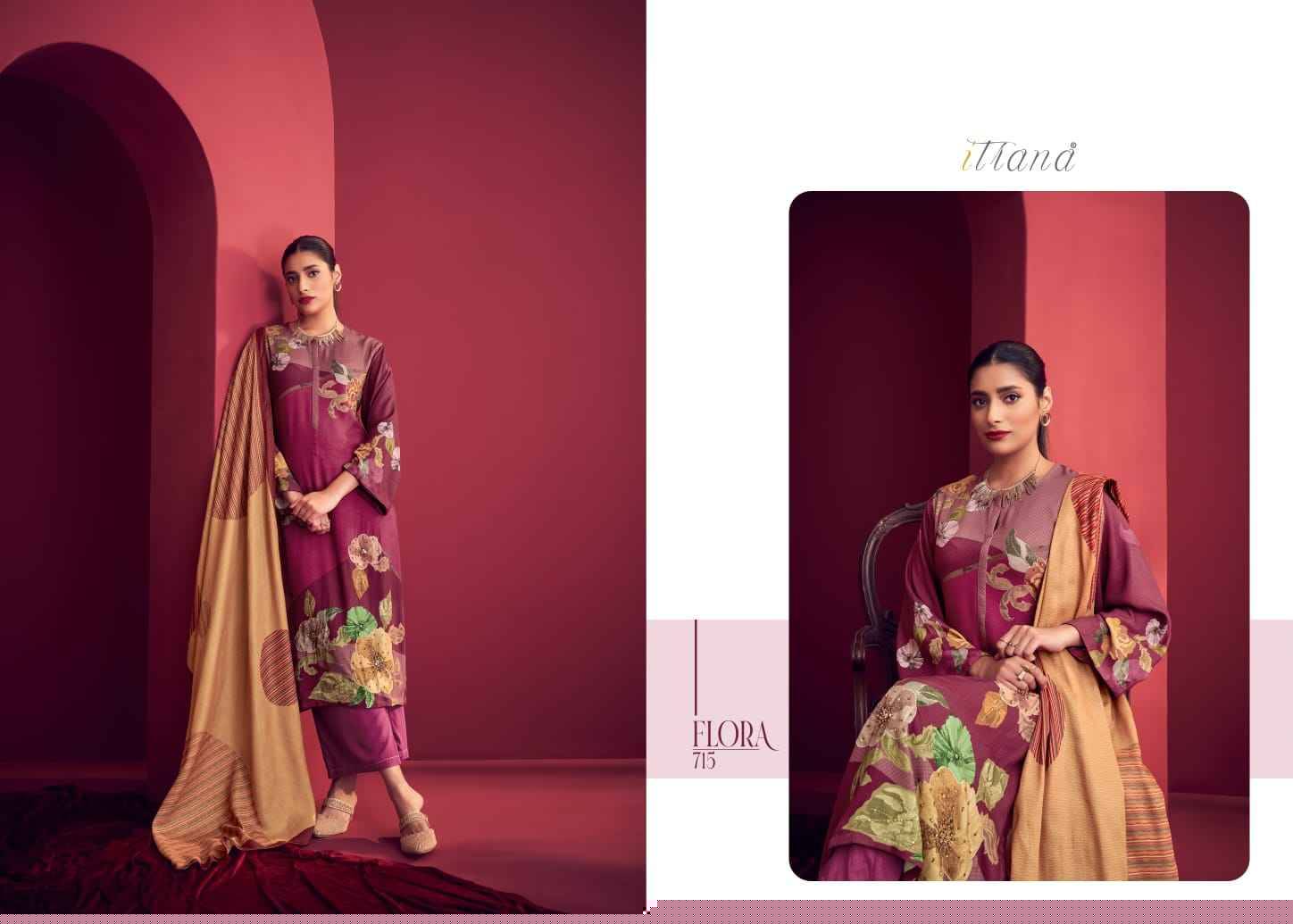 Flora By Itrana Beautiful Stylish Festive Suits Fancy Colorful Casual Wear & Ethnic Wear & Ready To Wear Staple Twill Print Dresses At Wholesale Price