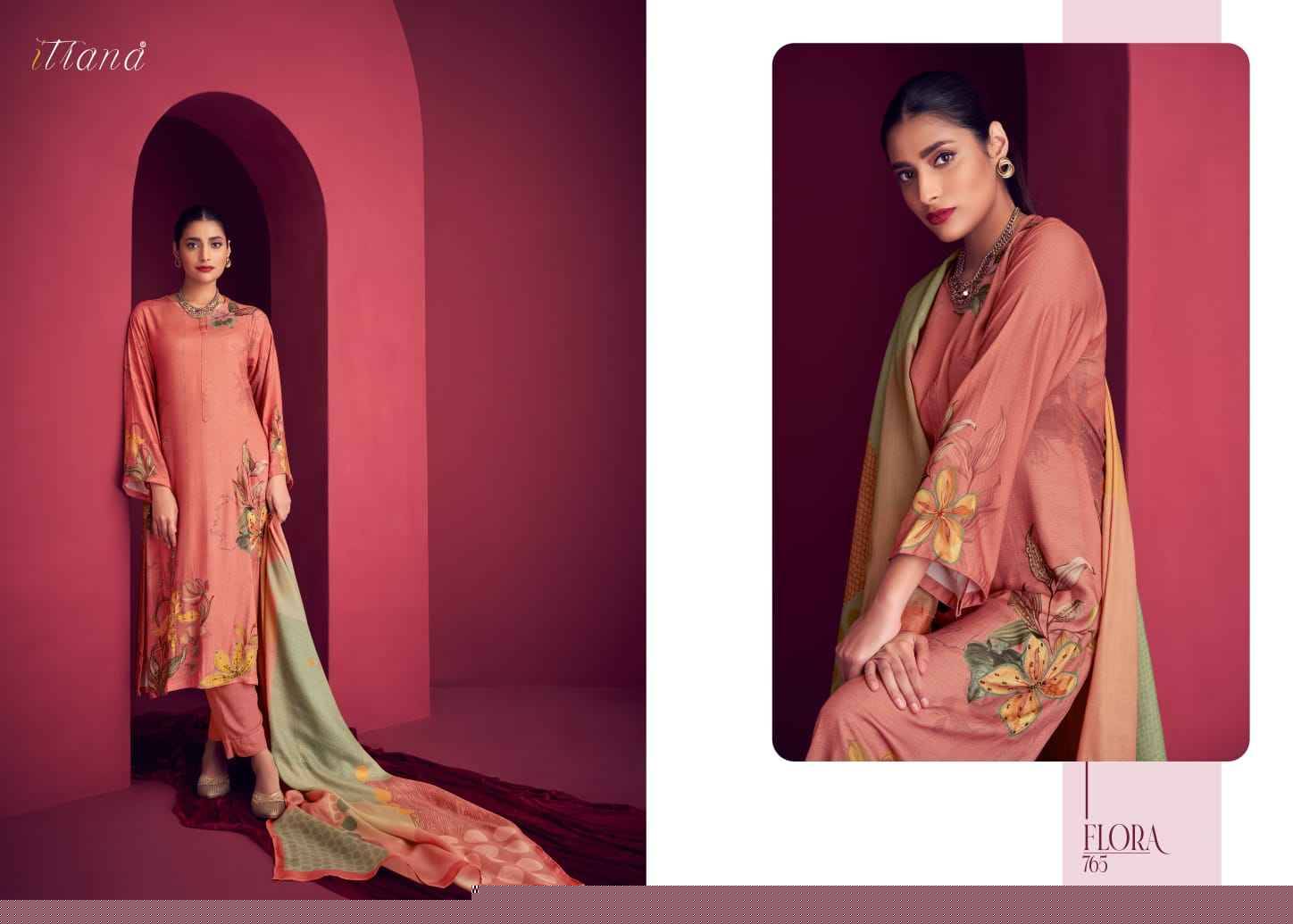 Flora By Itrana Beautiful Stylish Festive Suits Fancy Colorful Casual Wear & Ethnic Wear & Ready To Wear Staple Twill Print Dresses At Wholesale Price