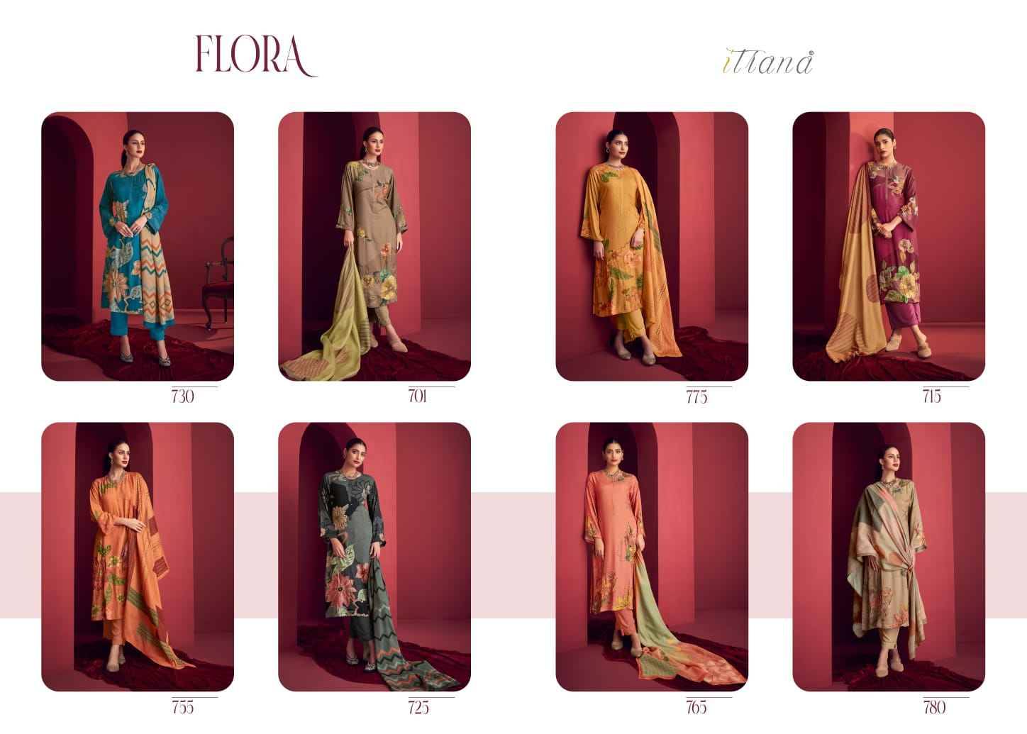 Flora By Itrana Beautiful Stylish Festive Suits Fancy Colorful Casual Wear & Ethnic Wear & Ready To Wear Staple Twill Print Dresses At Wholesale Price
