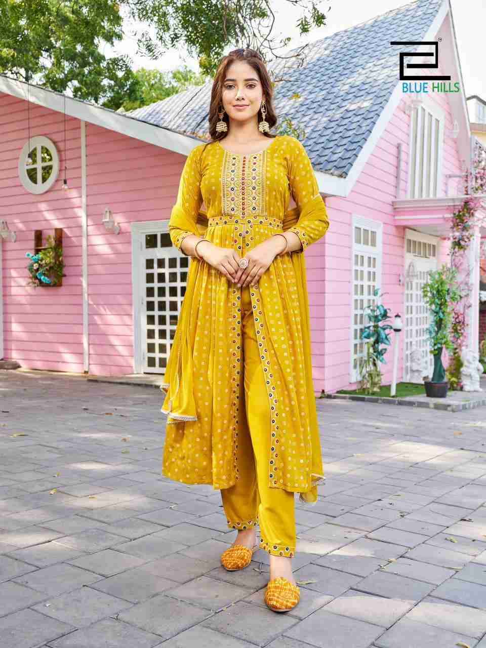Fashion Reel Vol-1 By Blue Hills 1001 To 1008 Series Beautiful Stylish Suits Fancy Colorful Casual Wear & Ethnic Wear & Ready To Wear Rayon Foil Print Dresses At Wholesale Price