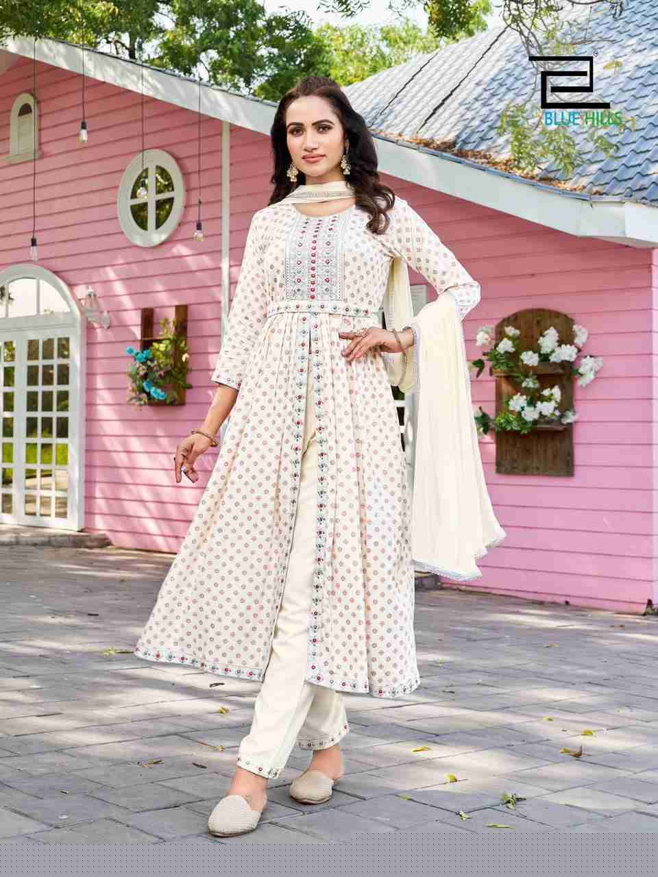 Fashion Reel Vol-1 By Blue Hills 1001 To 1008 Series Beautiful Stylish Suits Fancy Colorful Casual Wear & Ethnic Wear & Ready To Wear Rayon Foil Print Dresses At Wholesale Price