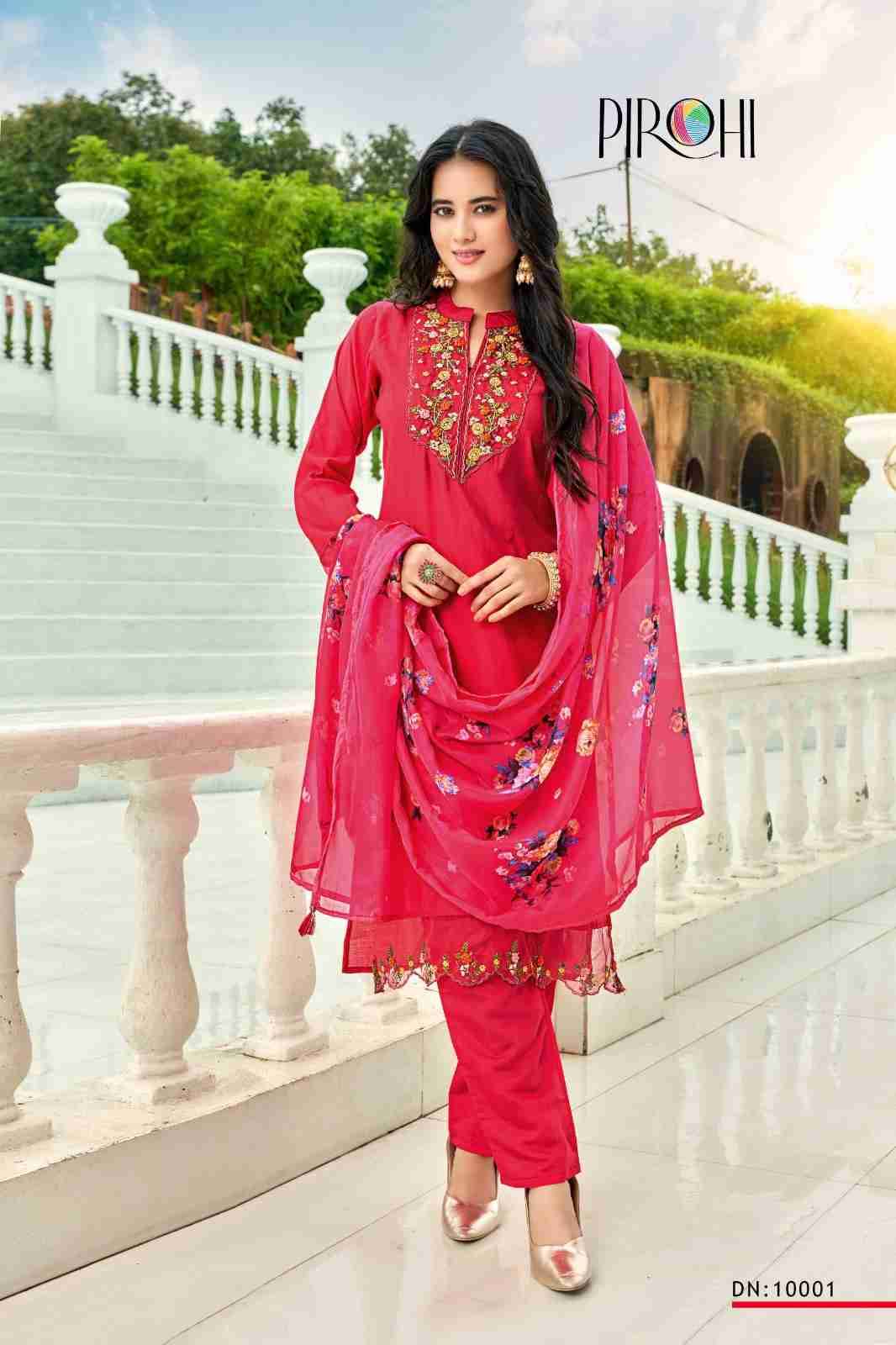 Mastani By Pirohi 10001 To 10004 Series Beautiful Stylish Suits Fancy Colorful Casual Wear & Ethnic Wear & Ready To Wear Viscose Silk Dresses At Wholesale Price