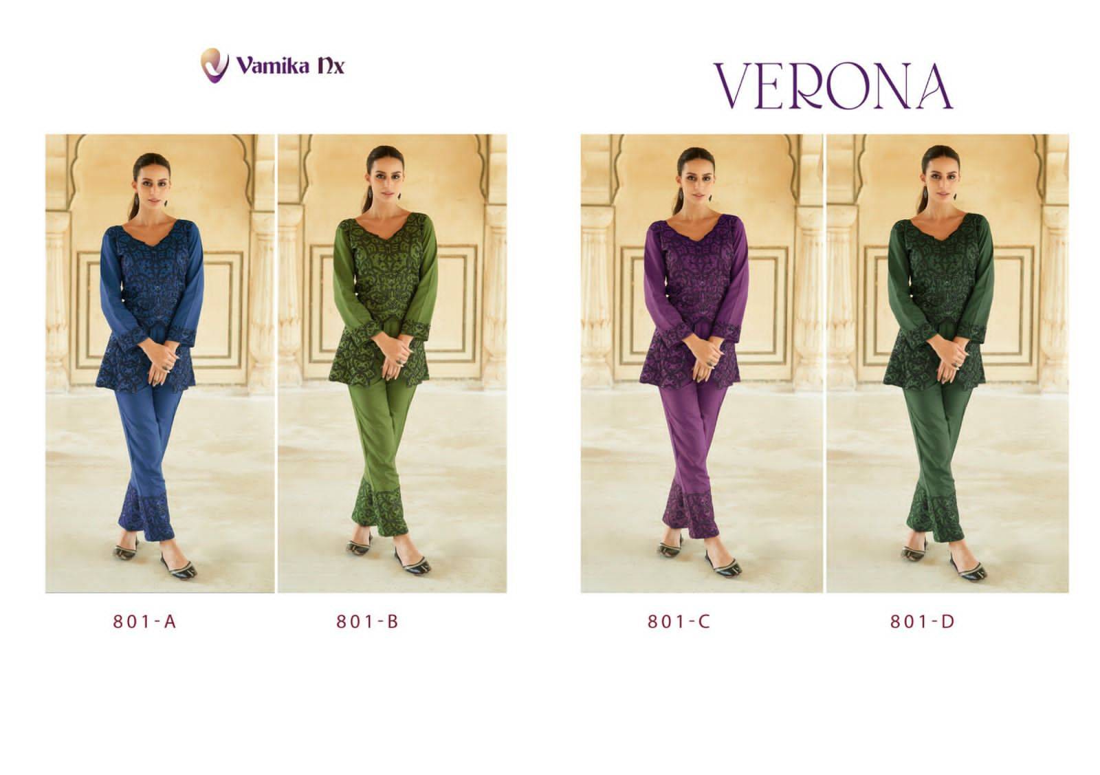 Verona By Vamika 801-A To 801-D Series Designer Stylish Fancy Colorful Beautiful Party Wear & Ethnic Wear Collection Heavy Rayon Co-Ord At Wholesale Price