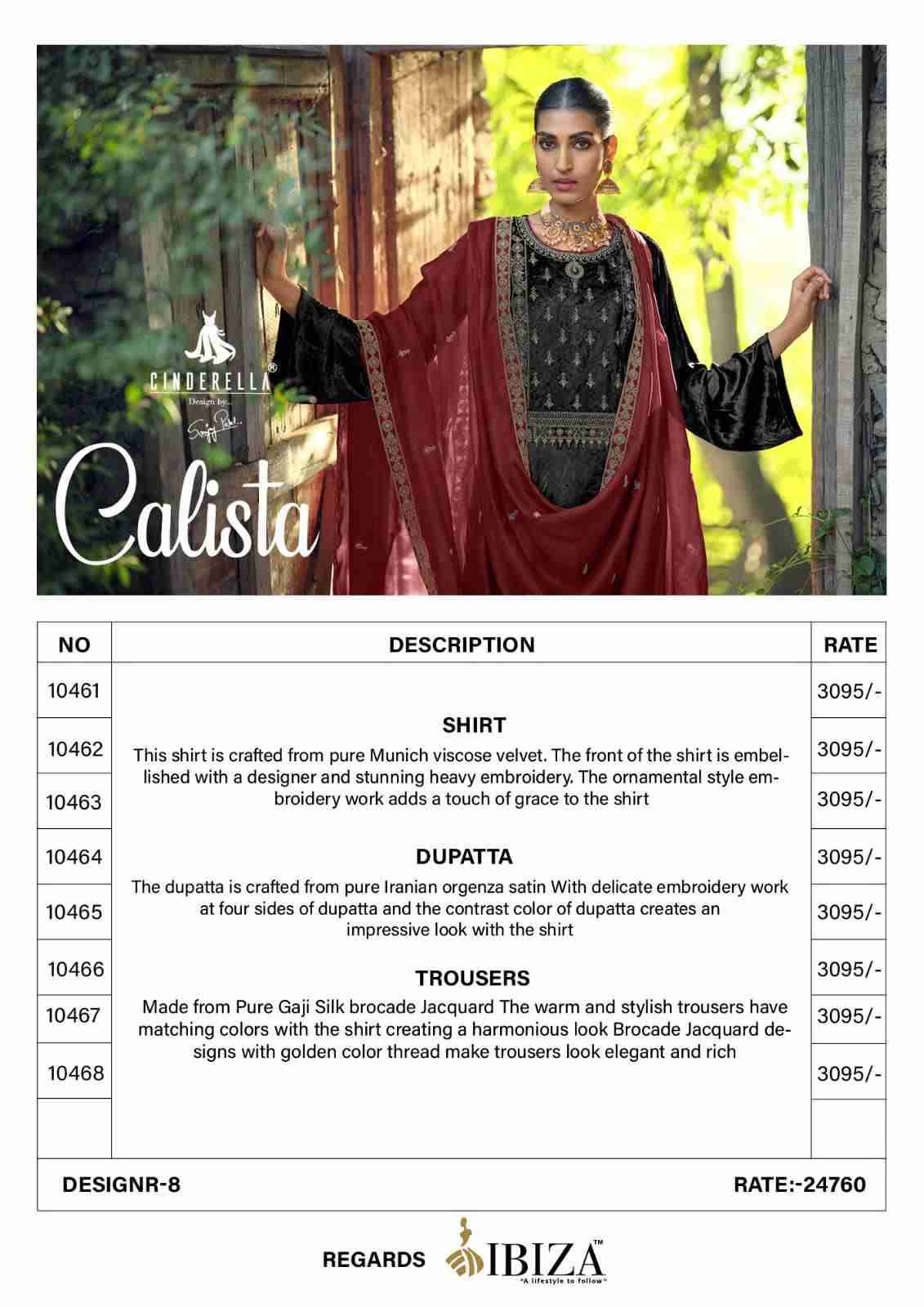 Calista By Cinderella 10461 To 10468 Series Beautiful Stylish Festive Suits Fancy Colorful Casual Wear & Ethnic Wear & Ready To Wear Pure Viscose Velvet Dresses At Wholesale Price