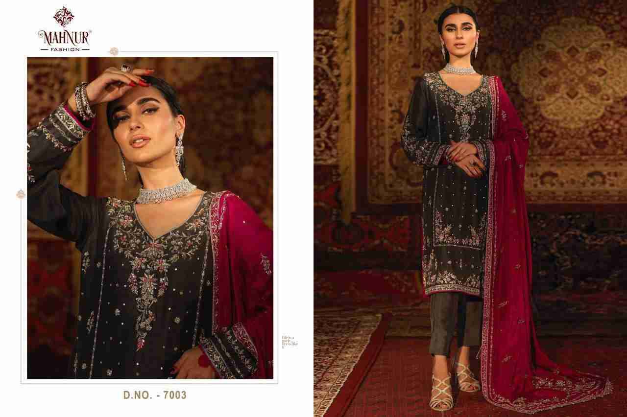 Emaan Adeel Premium Collection Vol-7 By Mahnur Fashion 7001 To 7003 Series Beautiful Pakistani Suits Colorful Stylish Fancy Casual Wear & Ethnic Wear Faux Georgette With Embroidered Dresses At Wholesale Price