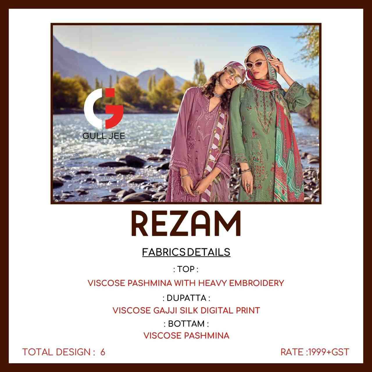 Rezam By Gull Jee 301 To 306 Series Beautiful Festive Suits Stylish Fancy Colorful Party Wear & Occasional Wear Viscose Pashmina Embroidered Dresses At Wholesale Price