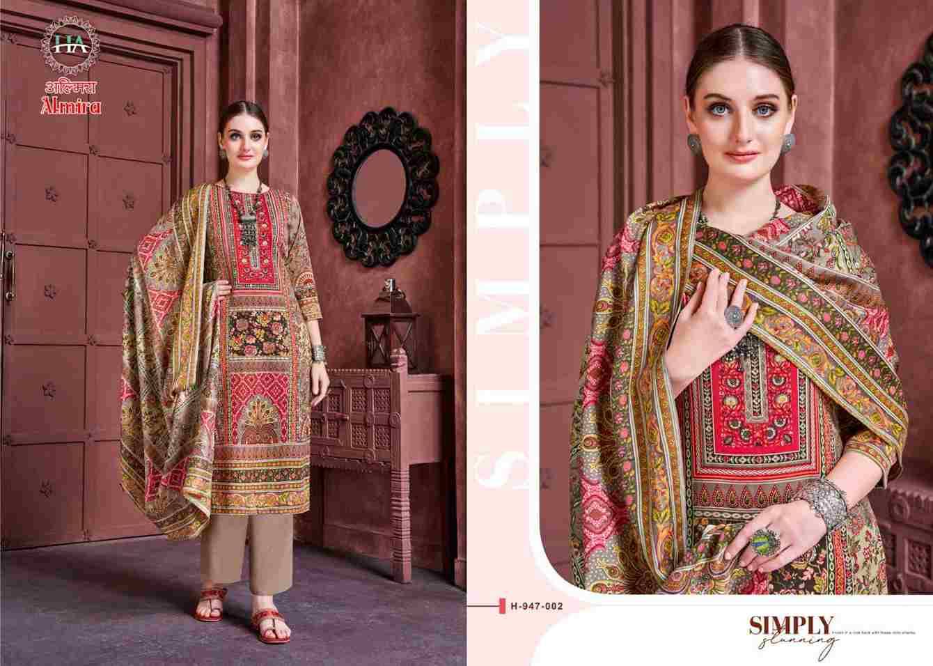 Almira By Harshit Fashion Hub 947-001 To 947-008 Series Beautiful Pakistani Suits Colorful Stylish Fancy Casual Wear & Ethnic Wear Pure Pashmina Digital Printed Dresses At Wholesale Price