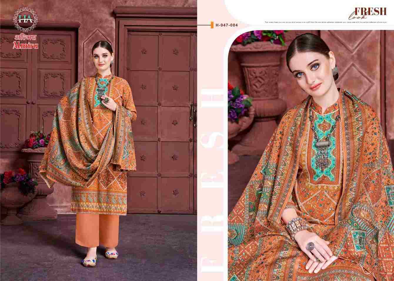 Almira By Harshit Fashion Hub 947-001 To 947-008 Series Beautiful Pakistani Suits Colorful Stylish Fancy Casual Wear & Ethnic Wear Pure Pashmina Digital Printed Dresses At Wholesale Price