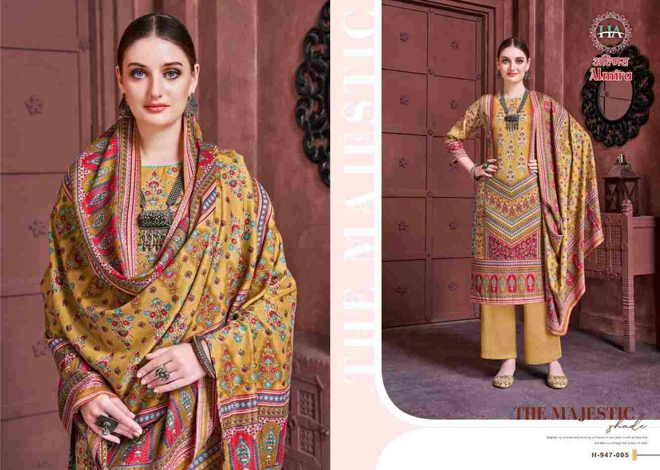 Almira By Harshit Fashion Hub 947-001 To 947-008 Series Beautiful Pakistani Suits Colorful Stylish Fancy Casual Wear & Ethnic Wear Pure Pashmina Digital Printed Dresses At Wholesale Price