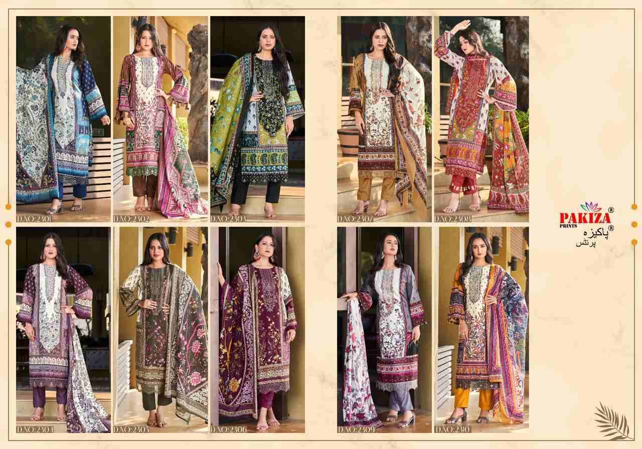 Zara Zikra Vol-23 By Pakiza Prints 2301 To 2310 Series Beautiful Festive Suits Colorful Stylish Fancy Casual Wear & Ethnic Wear Lawn Cotton Digital Printed Dresses At Wholesale Price