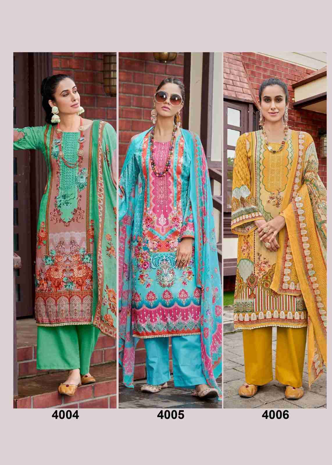Aza Vol-4 By Hermitage 4001 To 4006 Series Beautiful Festival Suits Stylish Fancy Colorful Casual Wear & Ethnic Wear Pure Viscose Cotton Print Dresses At Wholesale Price