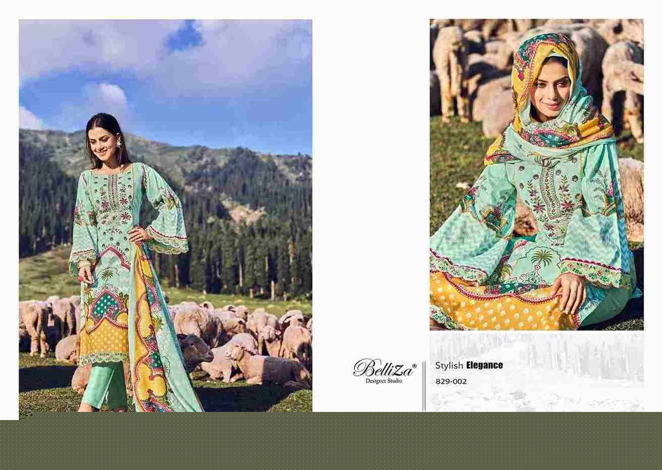 Aalia By Belliza 829-001 To 829-008 Series Festive Suits Collection Beautiful Stylish Fancy Colorful Party Wear & Occasional Wear Pure Cotton Print With Embroidered Dresses At Wholesale Price
