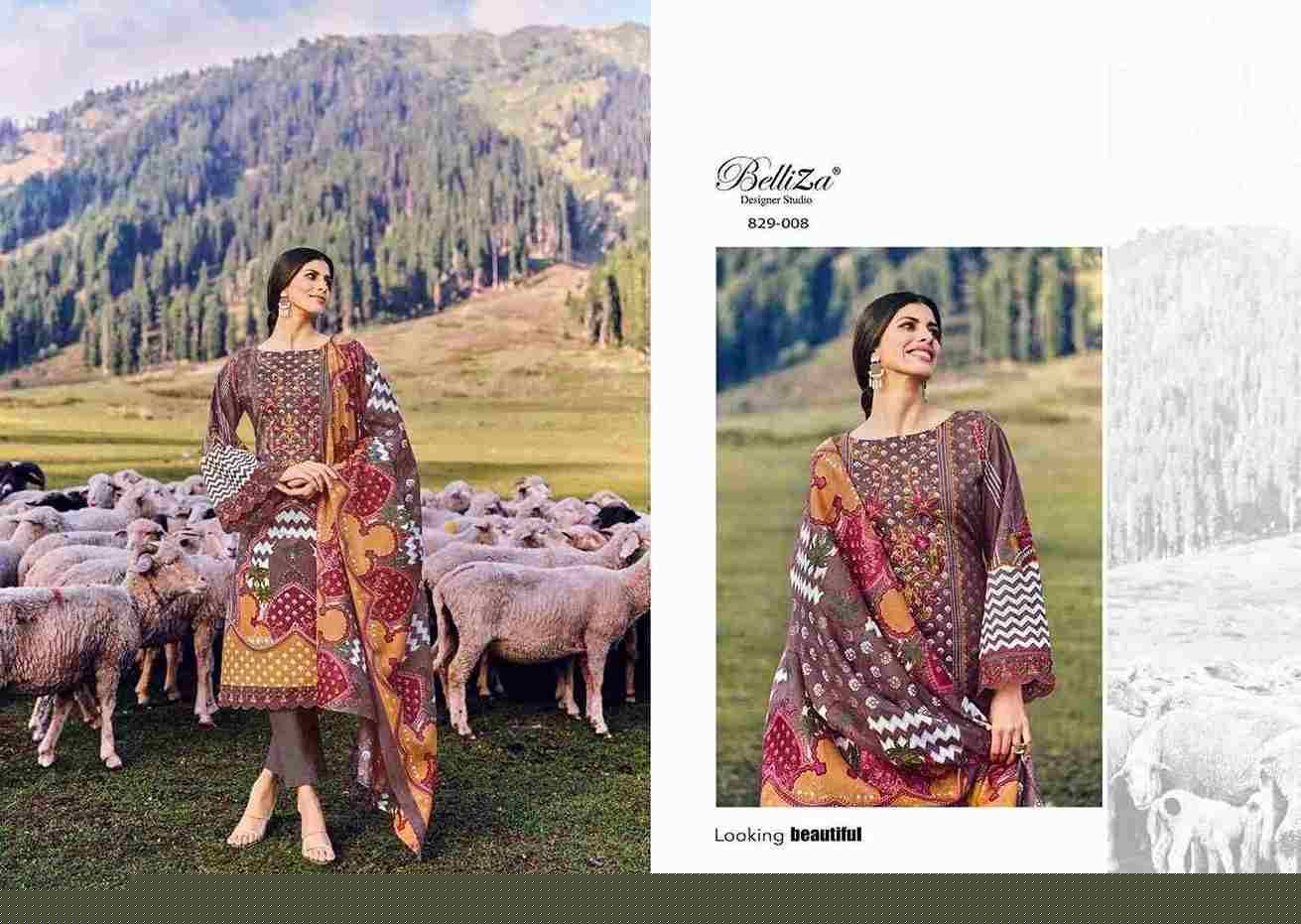 Aalia By Belliza 829-001 To 829-008 Series Festive Suits Collection Beautiful Stylish Fancy Colorful Party Wear & Occasional Wear Pure Cotton Print With Embroidered Dresses At Wholesale Price