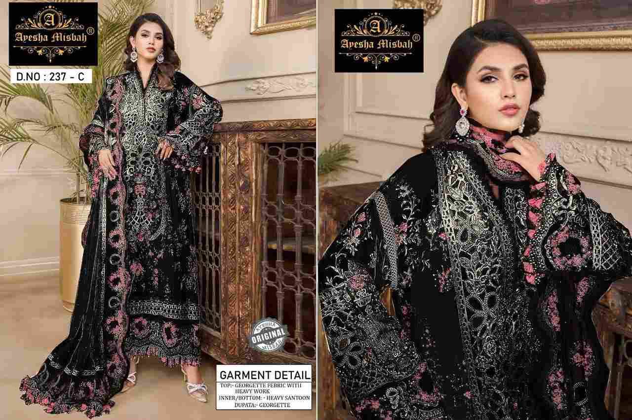 Ayesha Misbah 237 Colours By Fashid Wholesale 237-A To 237-F Series Beautiful Pakistani Suits Colorful Stylish Fancy Casual Wear & Ethnic Wear Heavy Georgette With Embroidered Dresses At Wholesale Price