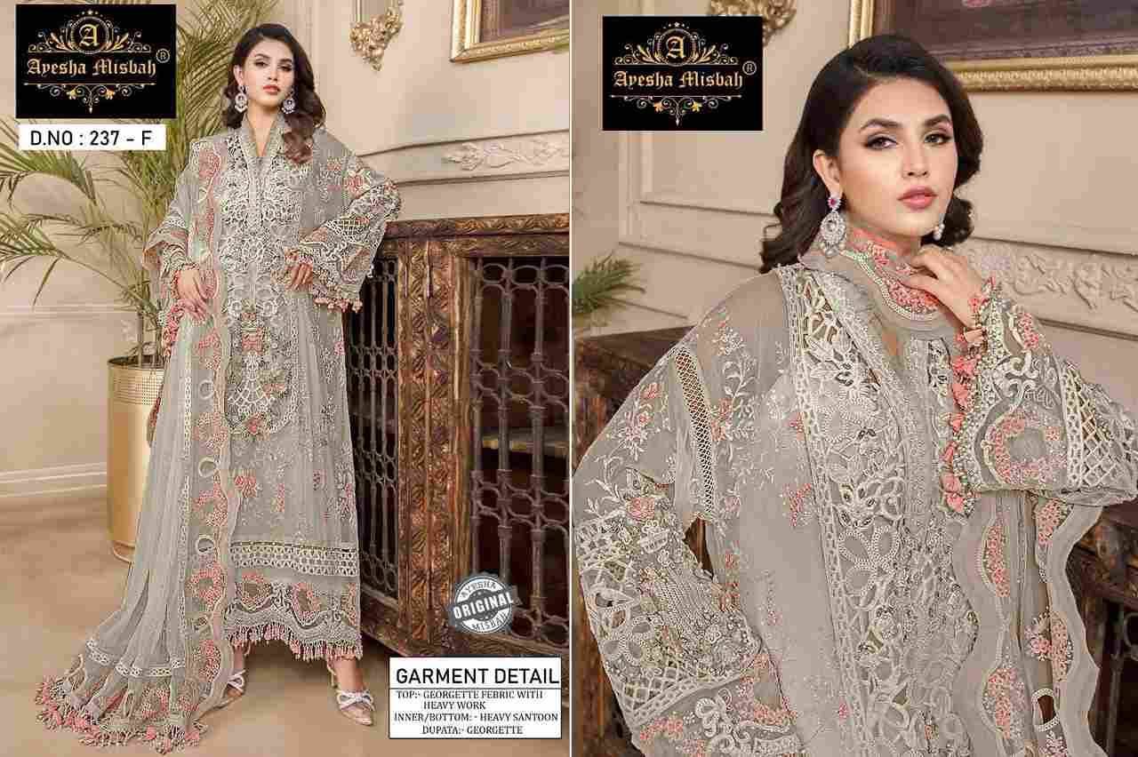 Ayesha Misbah 237 Colours By Fashid Wholesale 237-A To 237-F Series Beautiful Pakistani Suits Colorful Stylish Fancy Casual Wear & Ethnic Wear Heavy Georgette With Embroidered Dresses At Wholesale Price