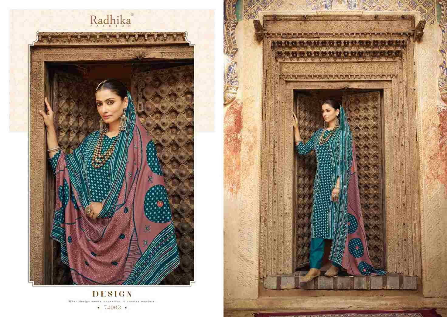 Bandhej By Radhika Fashion 74001 To 74006 Series Beautiful Festive Suits Colorful Stylish Fancy Casual Wear & Ethnic Wear Pure Pashmina Print Dresses At Wholesale Price