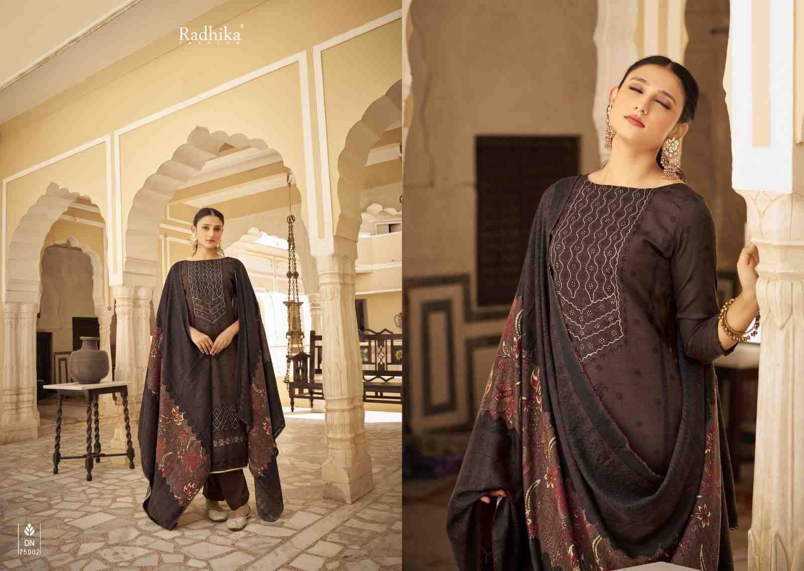 Jasmine By Radhika Fashion 75001 To 75006 Series Beautiful Festive Suits Colorful Stylish Fancy Casual Wear & Ethnic Wear Pure Pashmina Print Dresses At Wholesale Price