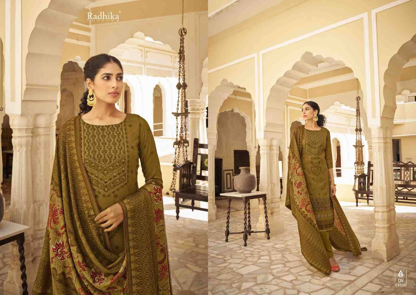Jasmine By Radhika Fashion 75001 To 75006 Series Beautiful Festive Suits Colorful Stylish Fancy Casual Wear & Ethnic Wear Pure Pashmina Print Dresses At Wholesale Price