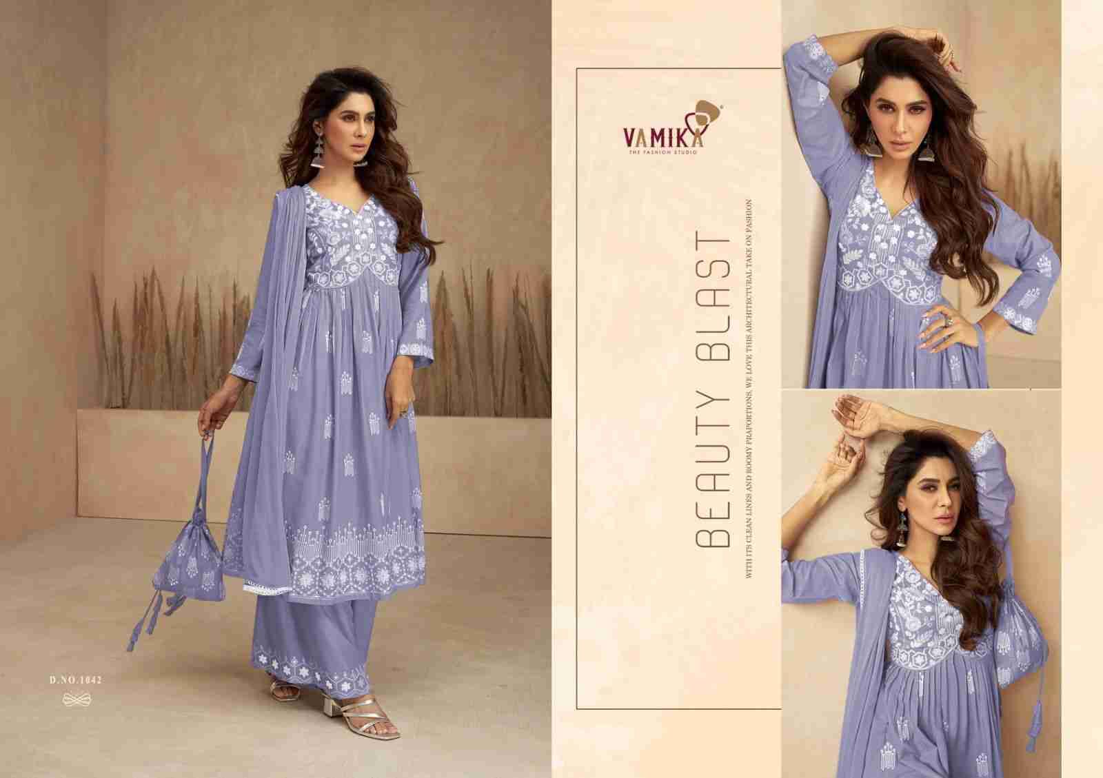 Lakhnavi Vol-7 By Vamika 1037 To 1042 Series Beautiful Stylish Sharara Suits Fancy Colorful Casual Wear & Ethnic Wear & Ready To Wear Pure Rayon Printed Dresses At Wholesale Price