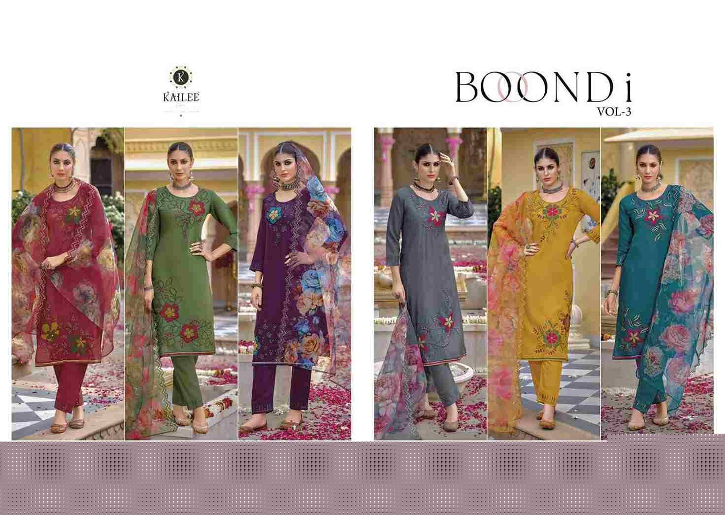 Boondi Vol-3 By Kailee 42381 To 42386 Series Beautiful Stylish Festive Suits Fancy Colorful Casual Wear & Ethnic Wear & Ready To Wear Pure Viscose Silk Dresses At Wholesale Price