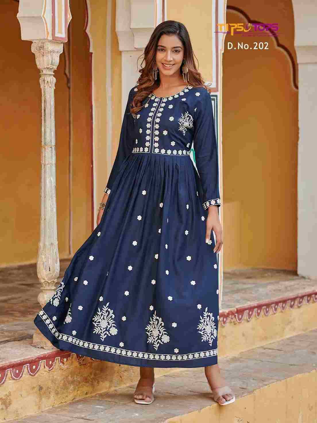 Lakhnavi Vol-2 By Tips And Tops 201 To 206 Series Beautiful Stylish Fancy Colorful Casual Wear & Ethnic Wear Rayon Slub Gowns At Wholesale Price