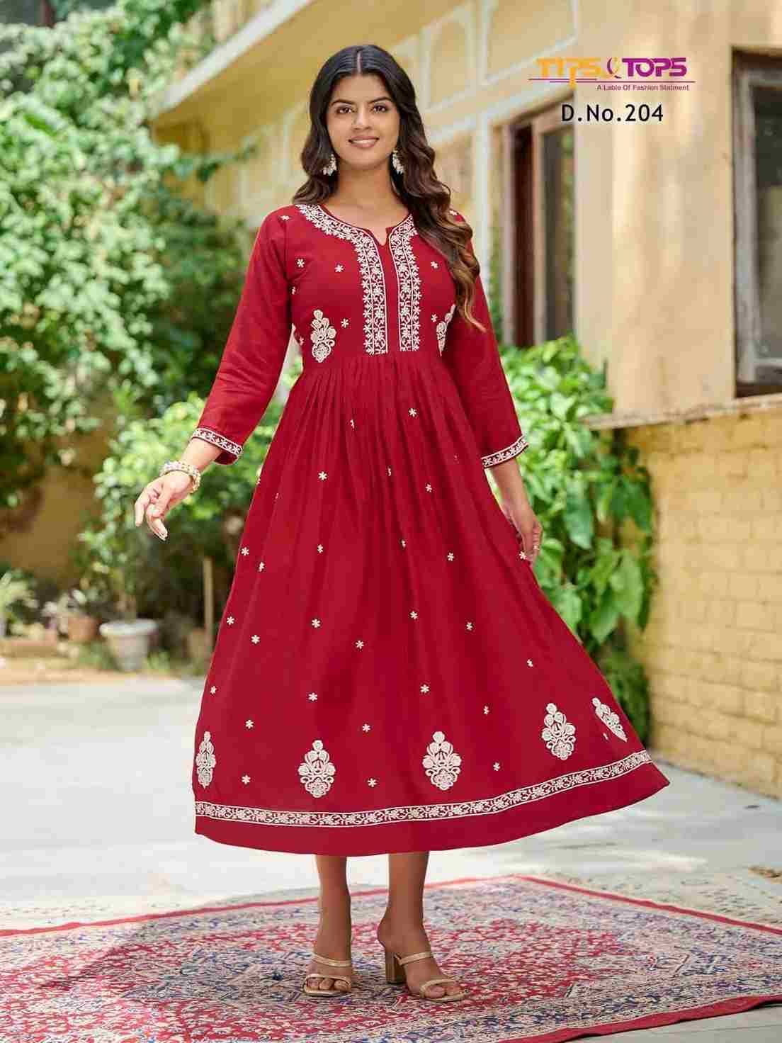 Lakhnavi Vol-2 By Tips And Tops 201 To 206 Series Beautiful Stylish Fancy Colorful Casual Wear & Ethnic Wear Rayon Slub Gowns At Wholesale Price